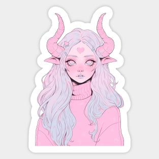 Pink Demon Sticker